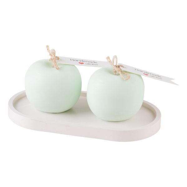 Δισκάκι Πορσελάνης με Φυτικό Κερί Πράσινο Μήλο