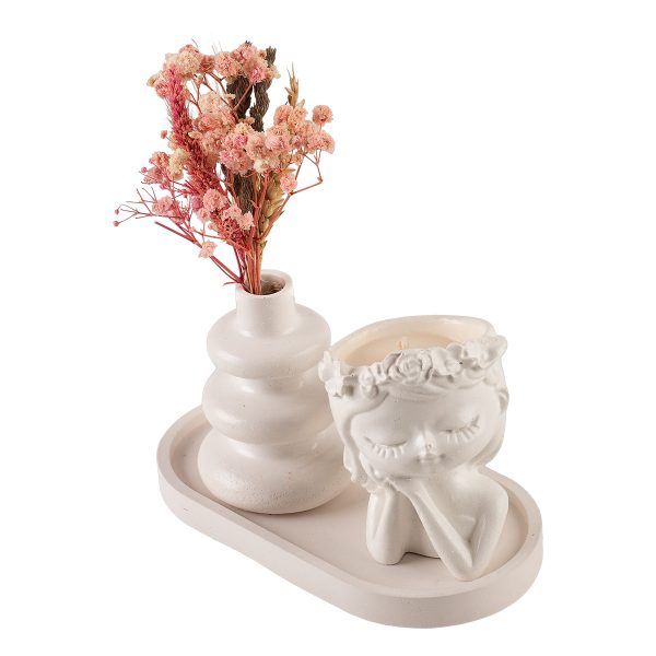 Σετ Πορσελάνης με Φυτικό Κερί σε δοχείο Γυναικείας φιγούρας